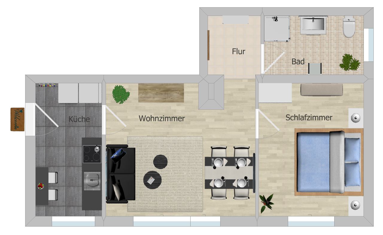 Grundriss der Wohnung